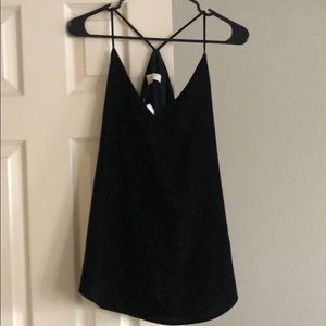 Loft black velvet tank top